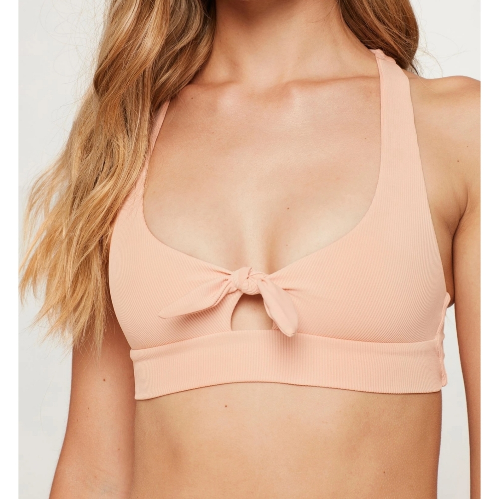 L*Space Ribbed Tara Bikini Top in Desert Rose